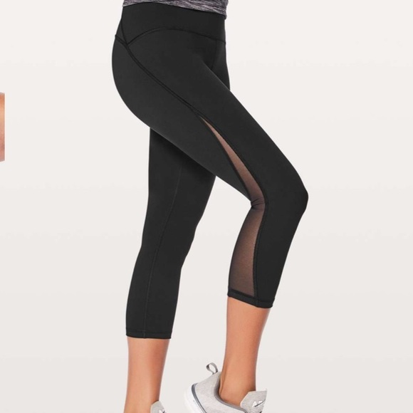 Lululemon Black Train Times Crop *21" - Picture 1 of 14